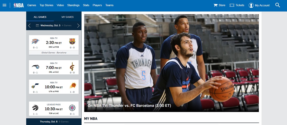 nba website design not impressives