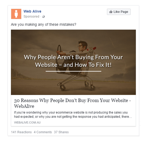 facebook ad examples - why people dont buy