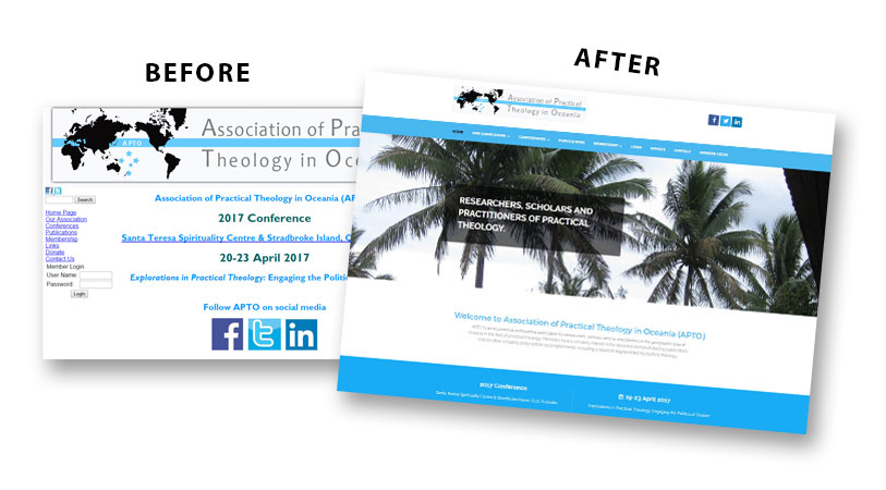 redesign apto site , before-after image