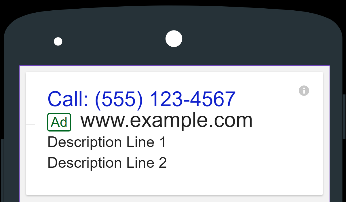 call only ads example