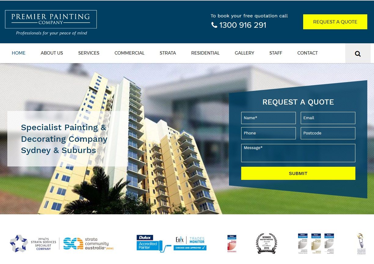 website design example painting company