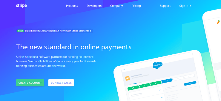 stripe homepage screenshot