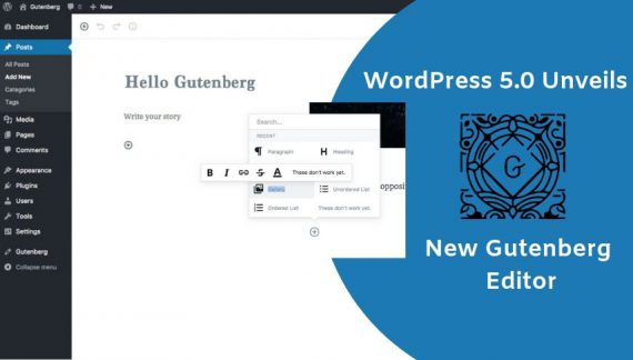 WordPress 5.0 Unveils the New Gutenberg Editor | WebAlive