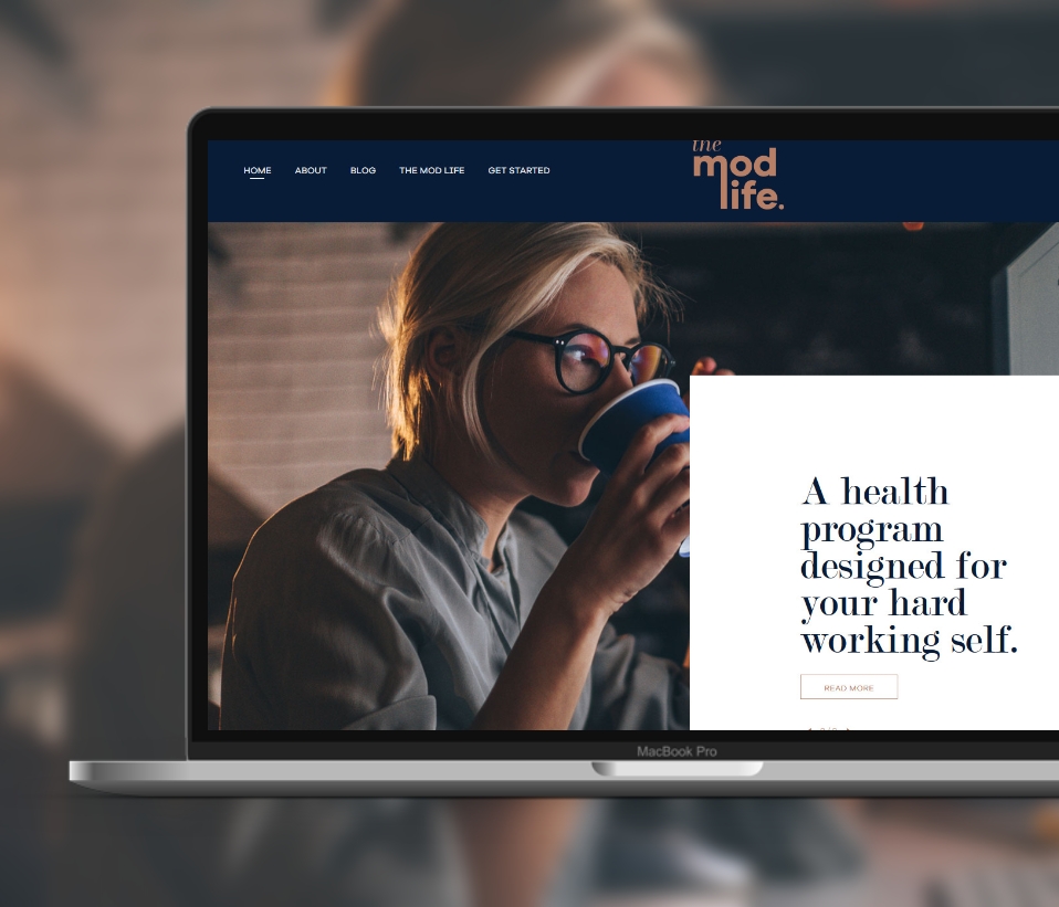 WordPress web design page banner, a screenshot of Melbourne based company The Mod life