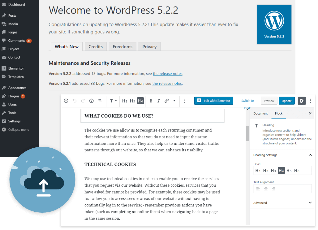 Blog post editor on WordPress