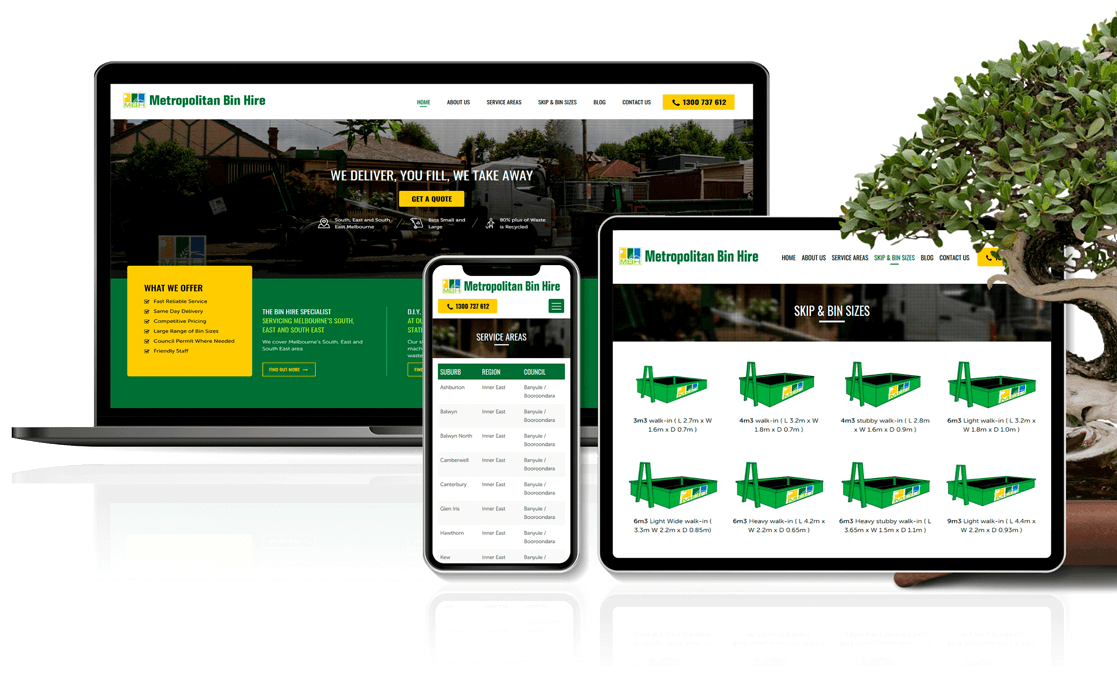 Metropolitan Bin Hire website compatible with all kinds of device