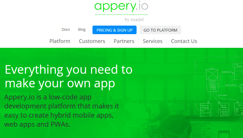 Appery.io homepage