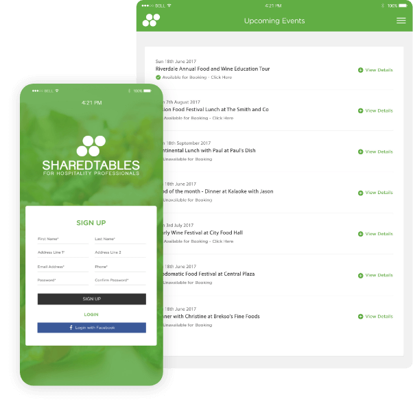 Shared Tables - Development Project Portfolio | WebAlive