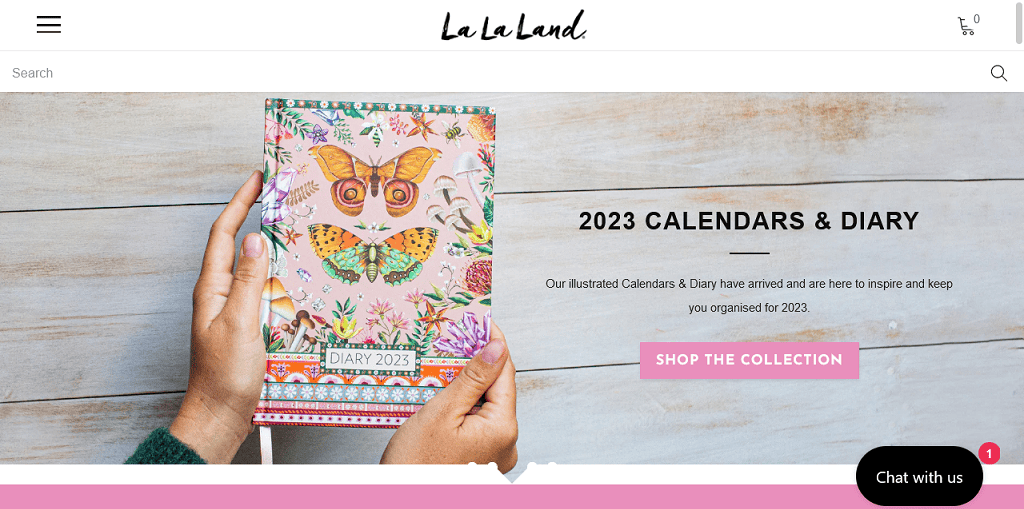 La La Land website homepage