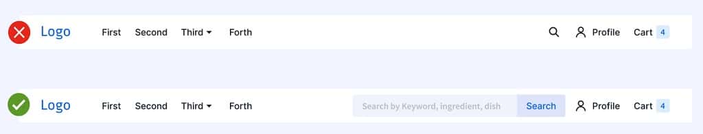 Visibility of Search box