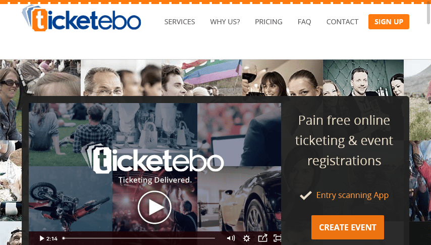 Ticketebo homepage