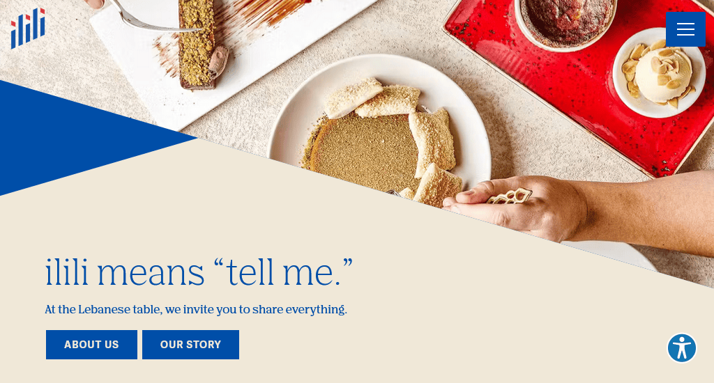 Ilili restaurant web design example