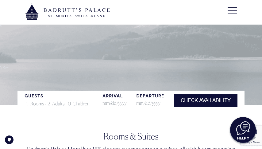 Badrutts Palace hotel website design