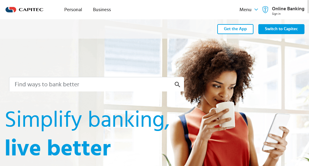 CAPITEC web design for financial services