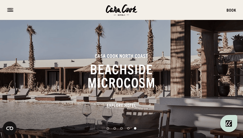 Casa Cook Hotels best hotel website design