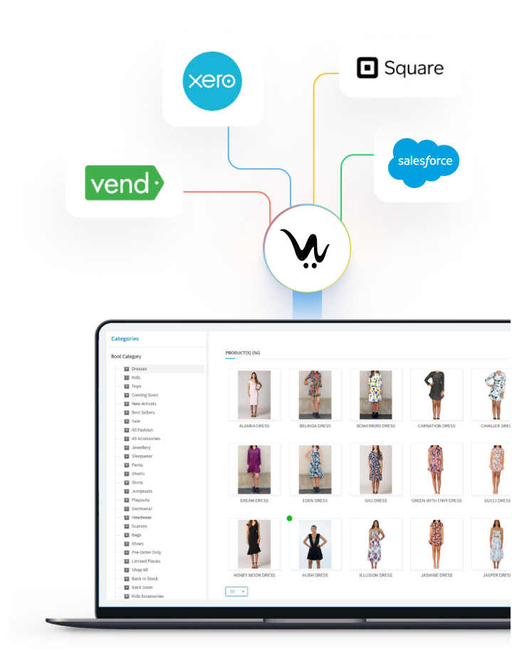 Ecommerce integration with Xero, vend, square and Salesforce