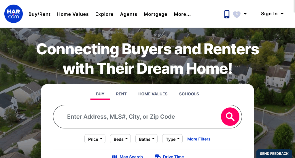 HAR real estate website design ideas