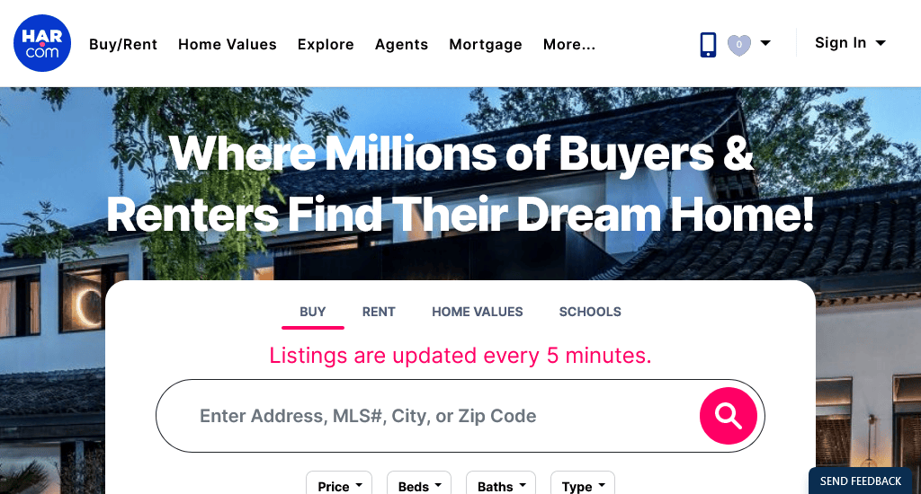 HAR real estate website design ideas