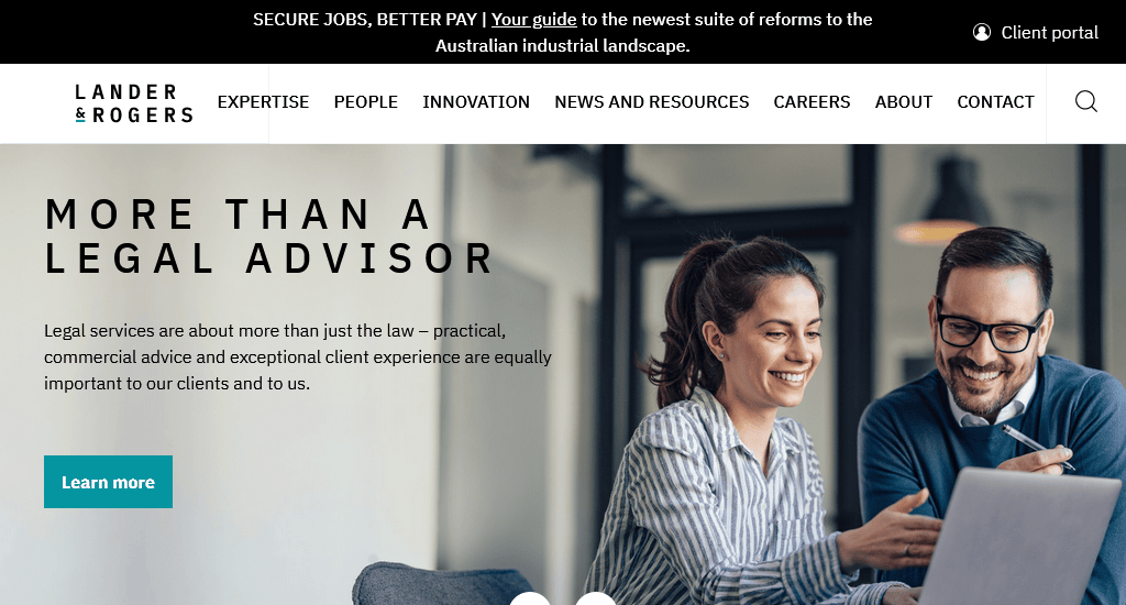 Lander & Rogers top legal websites