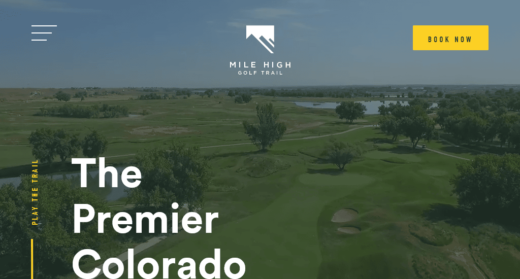 Mile High Golf Trail website for sports club