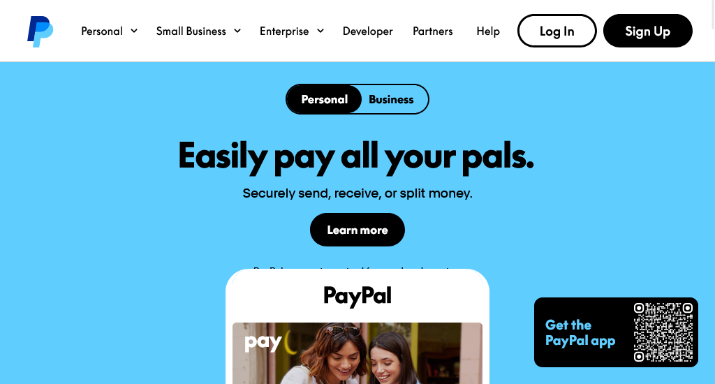 PayPal Australia website for financial services