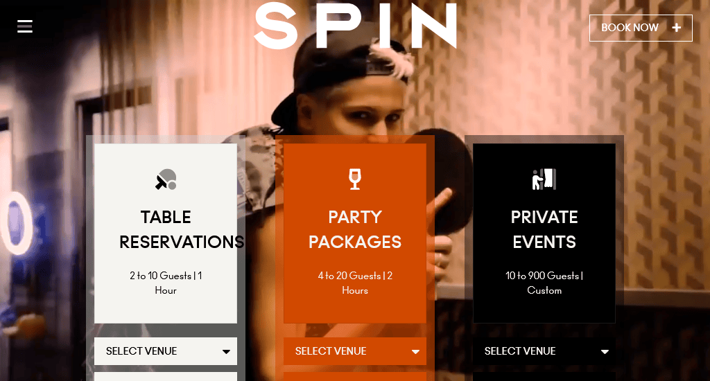 SPIN club website examples