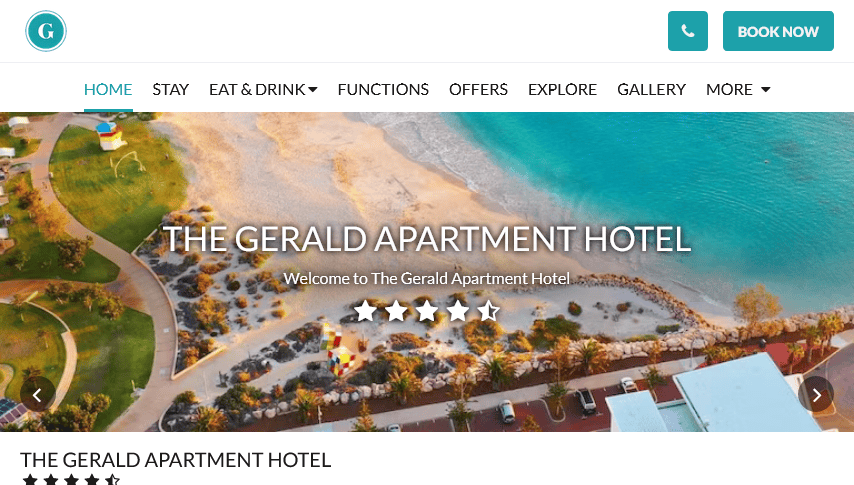 The Gerald Apartment Hotel web design