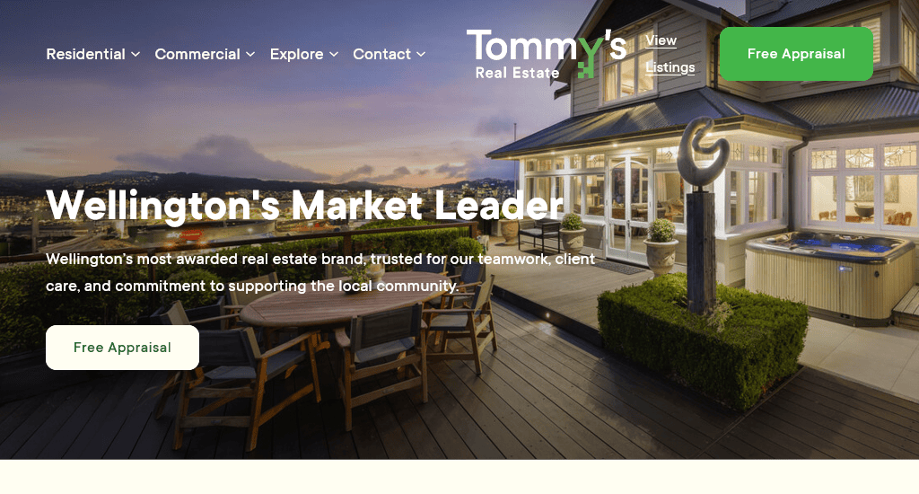 Tommy Real Estate best property website design