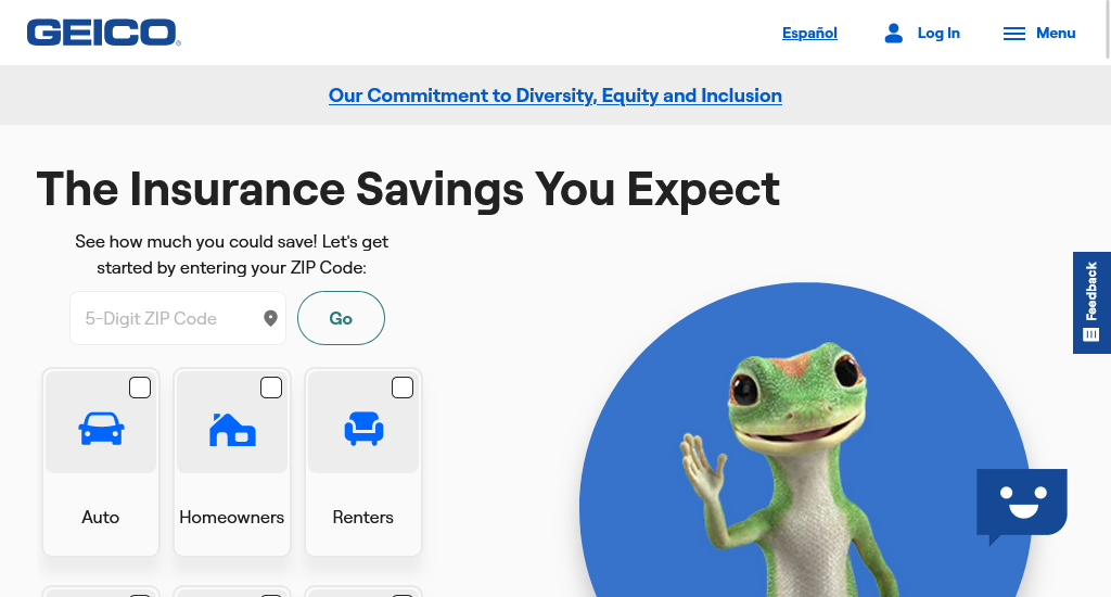 Geico Best insurance website design