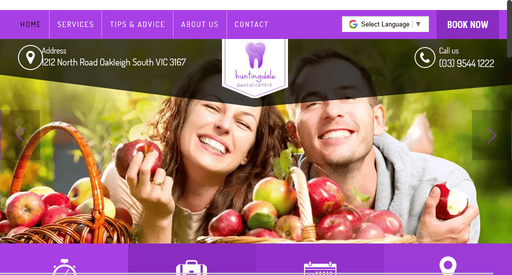 Huntingdale Dental Clinic hospital website design