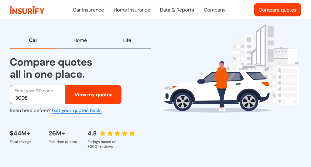 Insurify Website design insurance