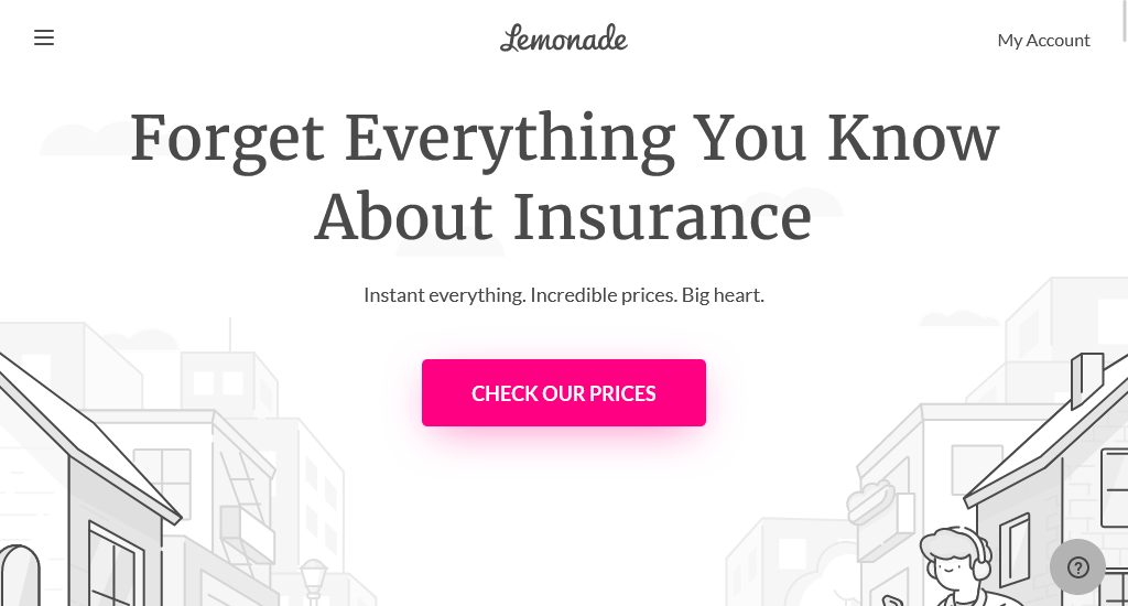 Lemonade Insurance web design