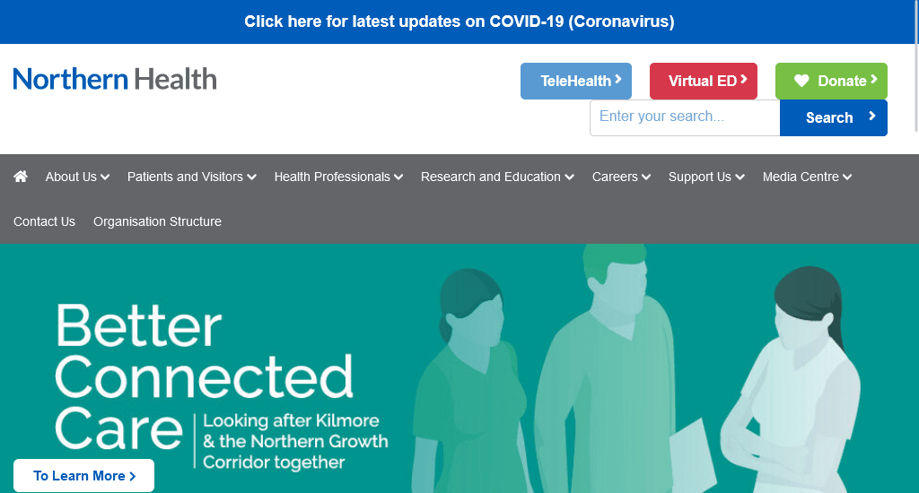 Northern Health medical website design