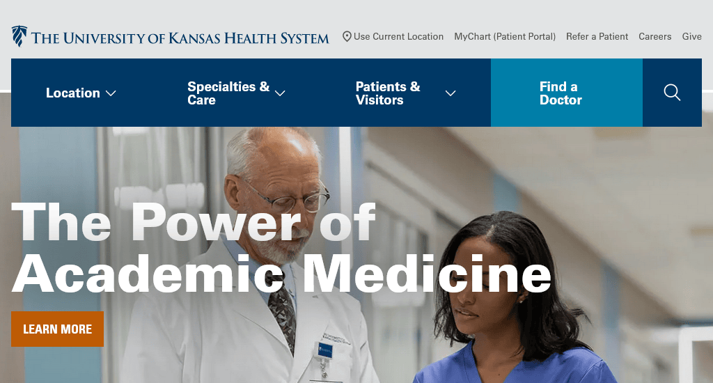 Olathe Health healthcare website examples