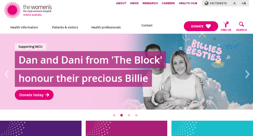 The Royal Womens Hospital medical website