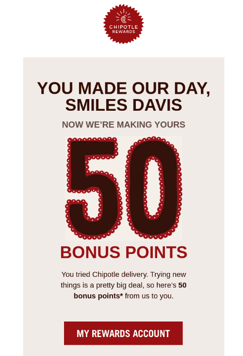 Loyalty program email